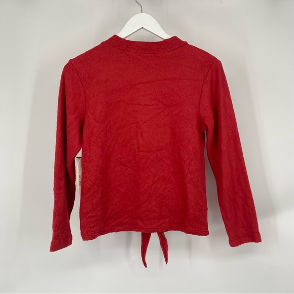 Ava & Yelly Kids Girls' Keyhole Tie Front Mock Neck Sweater Red Orange L NWT - Picture 2 of 4